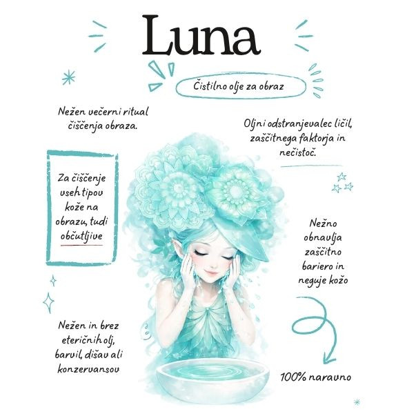 Naravno čistilno olje za obraz Luna